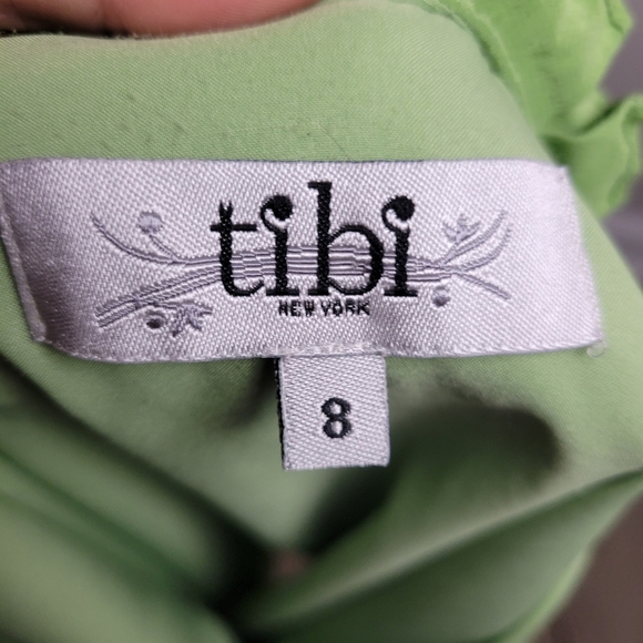 Tibi New York Silk Dress Size 8 Green - Picture 12 of 14